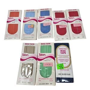 Lot of 8 Deadstock Vintage Talon Bias Tape Sewing Dressmaking Tailor